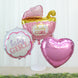 Girl Baby Shower Mylar Foil Balloon Set Balloon Bouquet With Ribbon, Gender Reveal Party Decorations