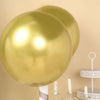 5 Pack | 18Inch Metallic Chrome Gold Latex Helium or Air Party Balloons