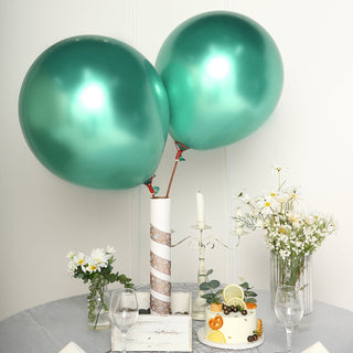 Add a Touch of Elegance with Metallic Chrome Green Prom Balloons
