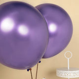 5 Pack | 18Inch Metallic Chrome Purple Latex Helium/Air Party Balloons