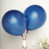 5 Pack | 18Inch Metallic Chrome Royal Blue Latex Helium or Air Balloons
