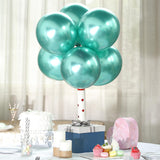 25 Pack | 12inches Metallic Chrome Green Latex Helium or Air Party Balloons