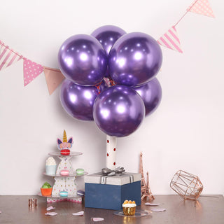 Add a Touch of Elegance with 12" Metallic Chrome Purple Prom Balloons
