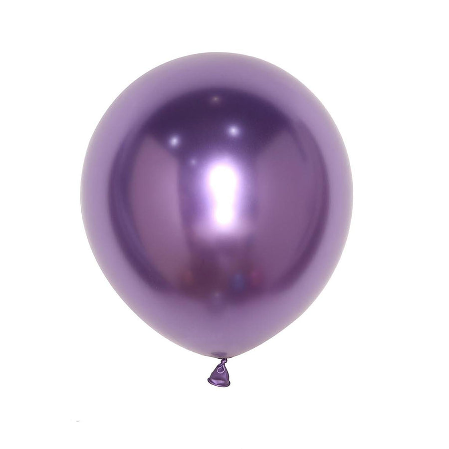 25 Pack | 12inches Metallic Chrome Purple Latex Helium/Air Party Balloons#whtbkgd