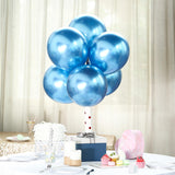 25 Pack | 12inches Metallic Chrome Royal Blue Latex Helium or Air Balloons