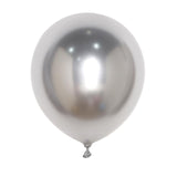 25 Pack | 12inches Metallic Chrome Silver Latex Helium/Air Party Balloons#whtbkgd
