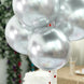 25 Pack | 12inches Metallic Chrome Silver Latex Helium/Air Party Balloons