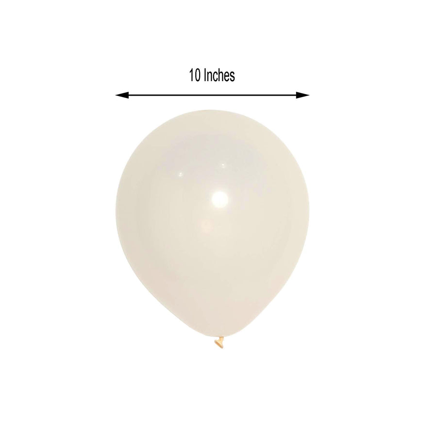 25 Pack | 10inches Matte Pastel Off White Helium/Air Latex Party Balloons