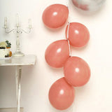 25 Pack | 12inch Matte Pastel Dusty Rose Helium/Air Latex Party Balloons