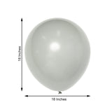 10 Pack | 18inch Matte Pastel Silver Helium or Air Latex Party Balloons