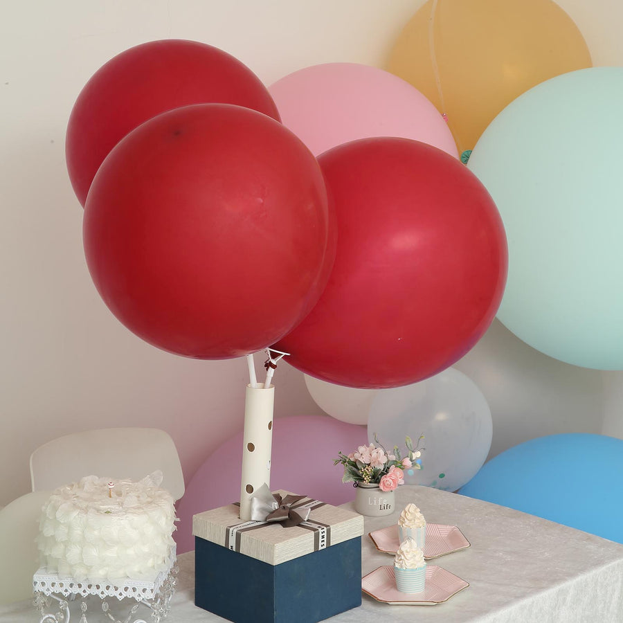 10 Pack | 18inch Matte Pastel Burgundy Helium or Air Latex Party Balloons