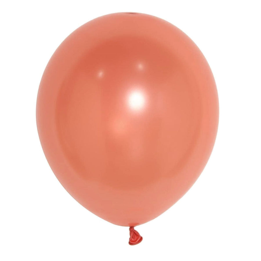25 Pack | 12inches Shiny Pearl Rose Gold Latex Helium or Air Balloons#whtbkgd