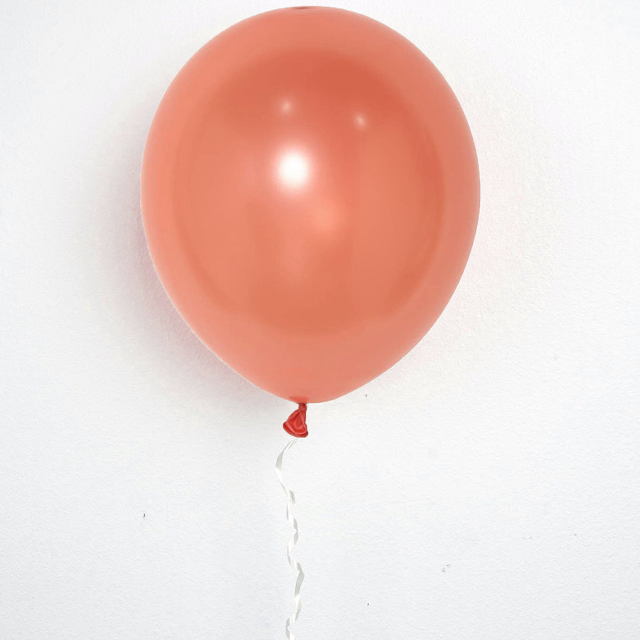 25 Pack | 12inches Shiny Pearl Rose Gold Latex Helium or Air Balloons
