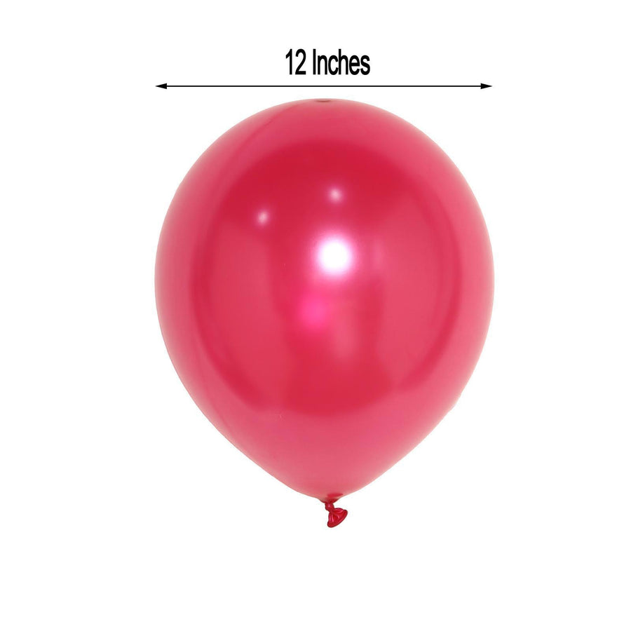 25 Pack | 12inches Shiny Pearl Wine Latex Helium, Air or Water Balloons