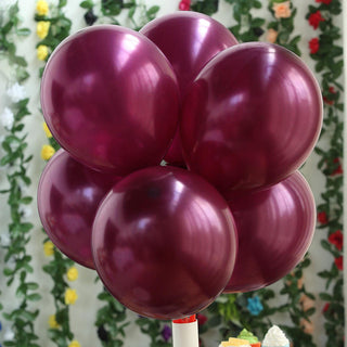 Convenience and Style with 12" Shiny Pearl Eggplant Latex Balloons