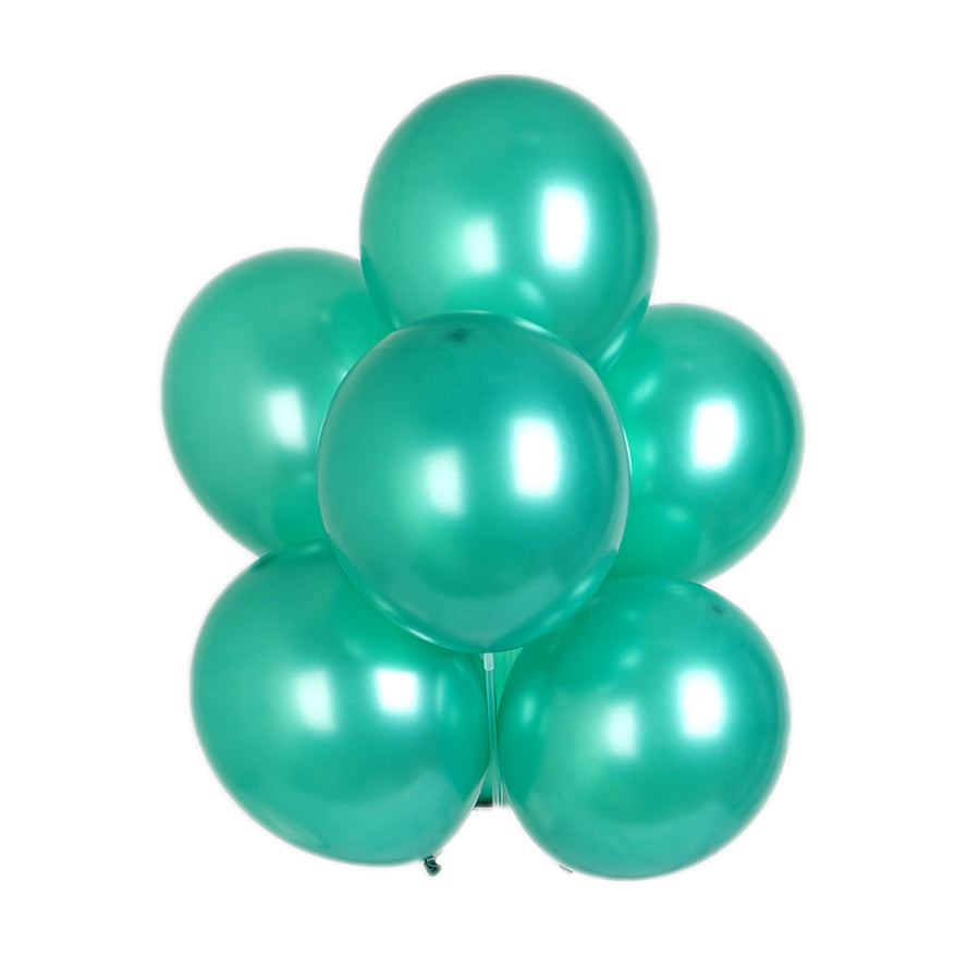 25 Pack | 12inch Shiny Pearl Green Latex Helium, Air or Water Balloons