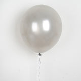 25 Pack | 12inch Shiny Pearl Silver Latex Helium, Air or Water Balloons