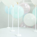 5 Pack | 17inches White Balloon Stand Stick Kit, Floral Base Balloon Holder#whtbkgd