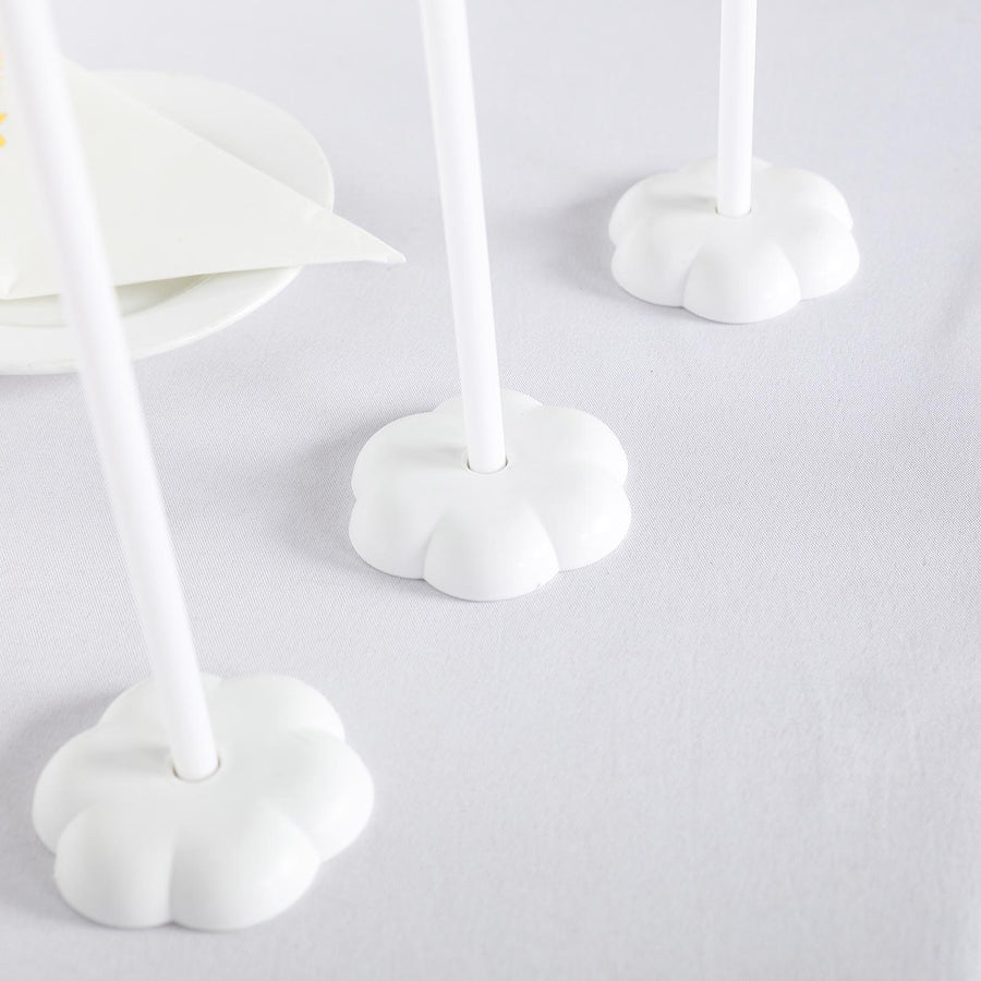 5 Pack | 17inches White Balloon Stand Stick Kit, Floral Base Balloon Holder