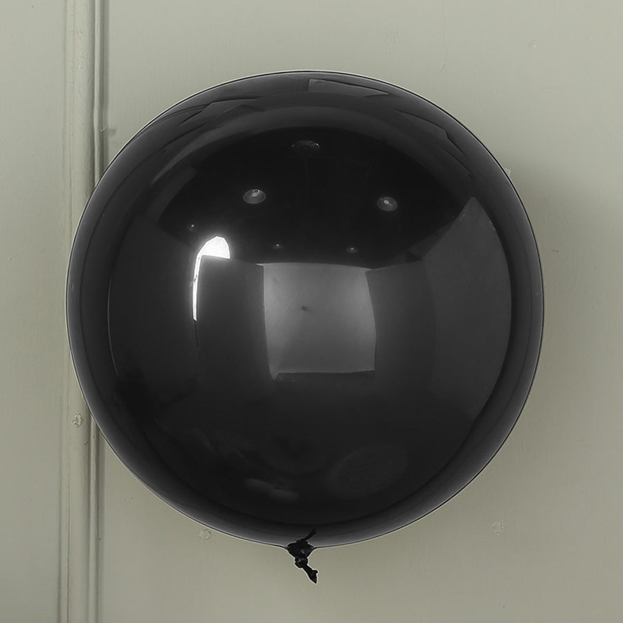 2 Pack | 18inch Shiny Black Reusable UV Protected Sphere Vinyl Balloons