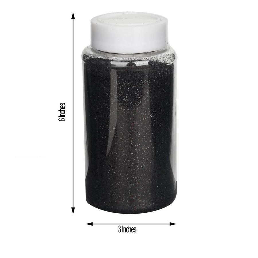 1 lb Bottle | Nontoxic Black DIY Arts & Crafts Extra Fine Glitter