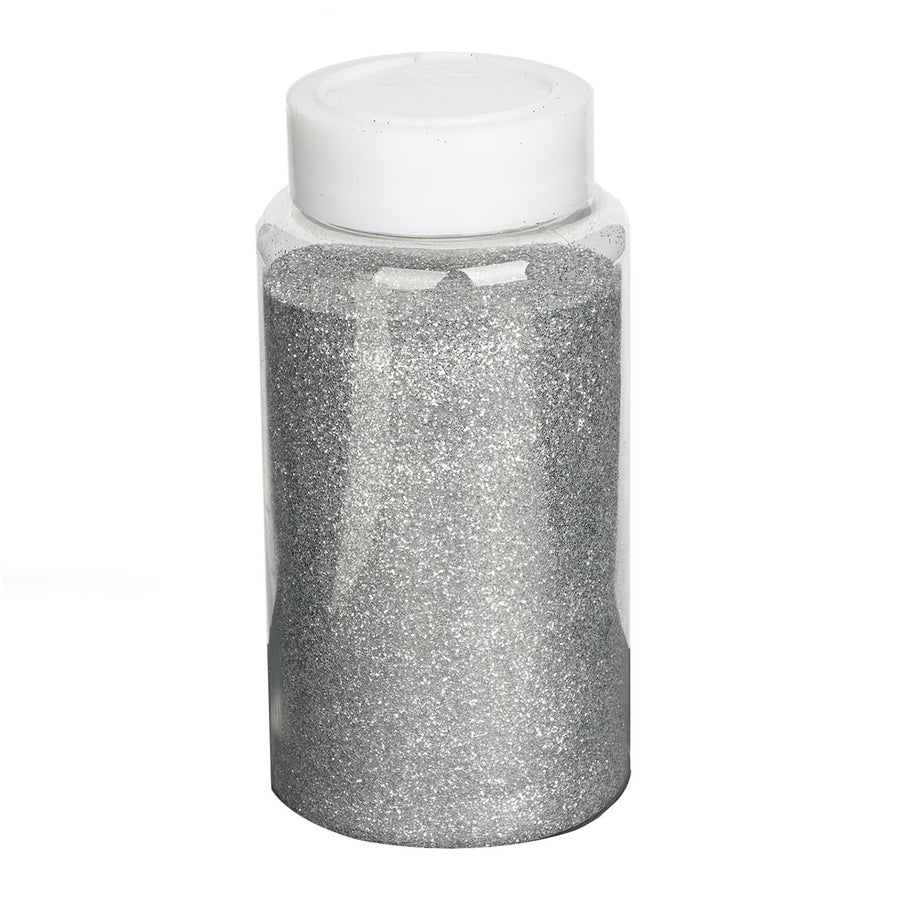 1 lb Bottle | Nontoxic Silver DIY Arts & Crafts Extra Fine Glitter#whtbkgd