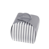 10 Pack | 3.5inch Silver/White Striped Cupcake Candy Treat Gift Boxes#whtbkgd