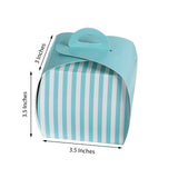 10 Pack | 3.5inch Turquoise/White Striped Cupcake Candy Treat Gift Boxes