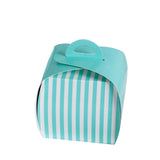 10 Pack | 3.5inch Turquoise/White Striped Cupcake Candy Treat Gift Boxes#whtbkgd