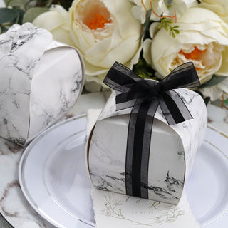 Elegant White Marble Cupcake Party Favor Gift Boxes