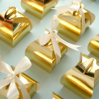Stylish and Elegant Gold Cupcake Party Favor Gift Boxes