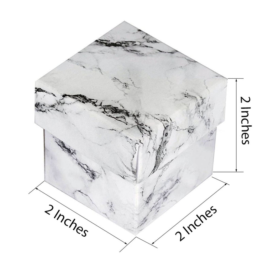 50 Pack | 2inch Marble Print Party Favor Candy Gift Boxes With Lid
