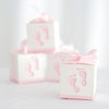 25 Pack | 2inch Pink Footprint Baby Shower Party Favor Candy Gift Boxes