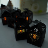 25 Pack | Black Butterfly Top Laser Cut Lace Favor Candy Gift Boxes