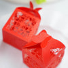 25 Pack | Red Butterfly Top Laser Cut Lace Favor Candy Gift Boxes