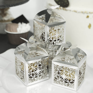 Stylish and Functional Silver Butterfly Favor Boxes