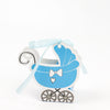 25 Pack | Blue Baby Paper Stroller Party Favor Gift Boxes, Cardstock Carriage#whtbkgd