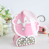 25 Pack | Pink Baby Paper Stroller Party Favor Gift Boxes, Cardstock Carriage