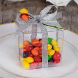 25 Pack | 2inch Easy-To-Assemble Clear PVC Party Favor Candy Gift Boxes