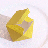25 Pack | 3x4inch DIY Gold Glittered Geometric Wedding Favor Gift Box#whtbkgd