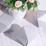 25 Pack | 3x4inch DIY Silver Glittered Geometric Wedding Favor Gift Box