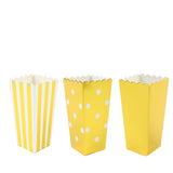 36 Pack | 5inch White / Gold Design Mini Paper Popcorn Boxes