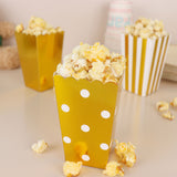 36 Pack | 5inch White / Gold Design Mini Paper Popcorn Boxes