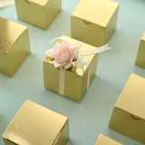 100 Pack | 3inch Easy DIY Gold Party Or Shower Favor Candy Gift Boxes