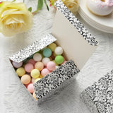 100 Pack | 4inch x 4inch x 2inch Damask Flocking Cake Cupcake Favor Gift Boxes, DIY