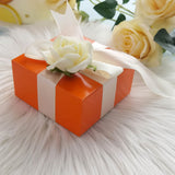 100 Pack | 4inch x 4inch x 2inch Orange Cake Cupcake Party Favor Gift Boxes, DIY