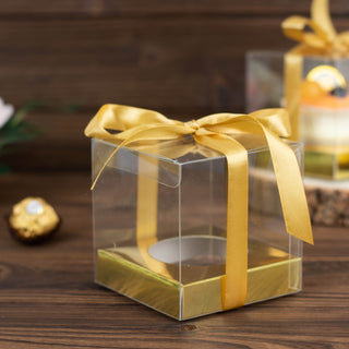 Clear Metallic Gold Disposable Cupcake Boxes