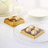 50 Pack | Clear / Gold Square Mini Plastic Cupcake Party Favor Boxes