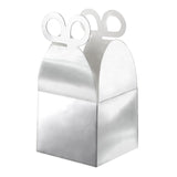 25 Pack | Metallic Silver Butterfly Top Premium Party Favor Boxes#whtbkgd