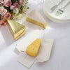 10 Pack | 4inch x 2.5inch Gold Single Slice Triangular Cake Boxes